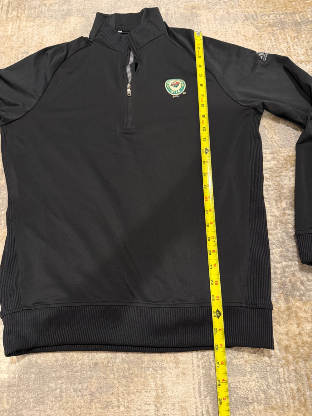 Adidas Minnesota Wild Hockey Black 1/4 Zip Golf Pullover Size Small Athletic - Picture 9 of 10